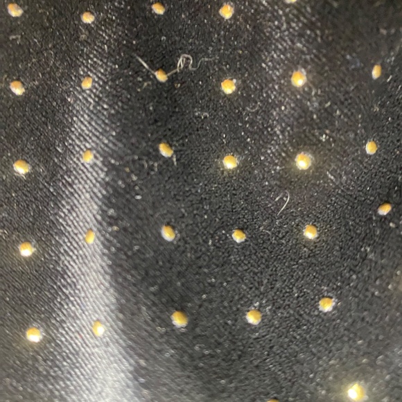 Aqua Black Velour Peplum Blouse Size S Gold Studs Keyhole Long Sleeves Cocktail - Picture 9 of 9